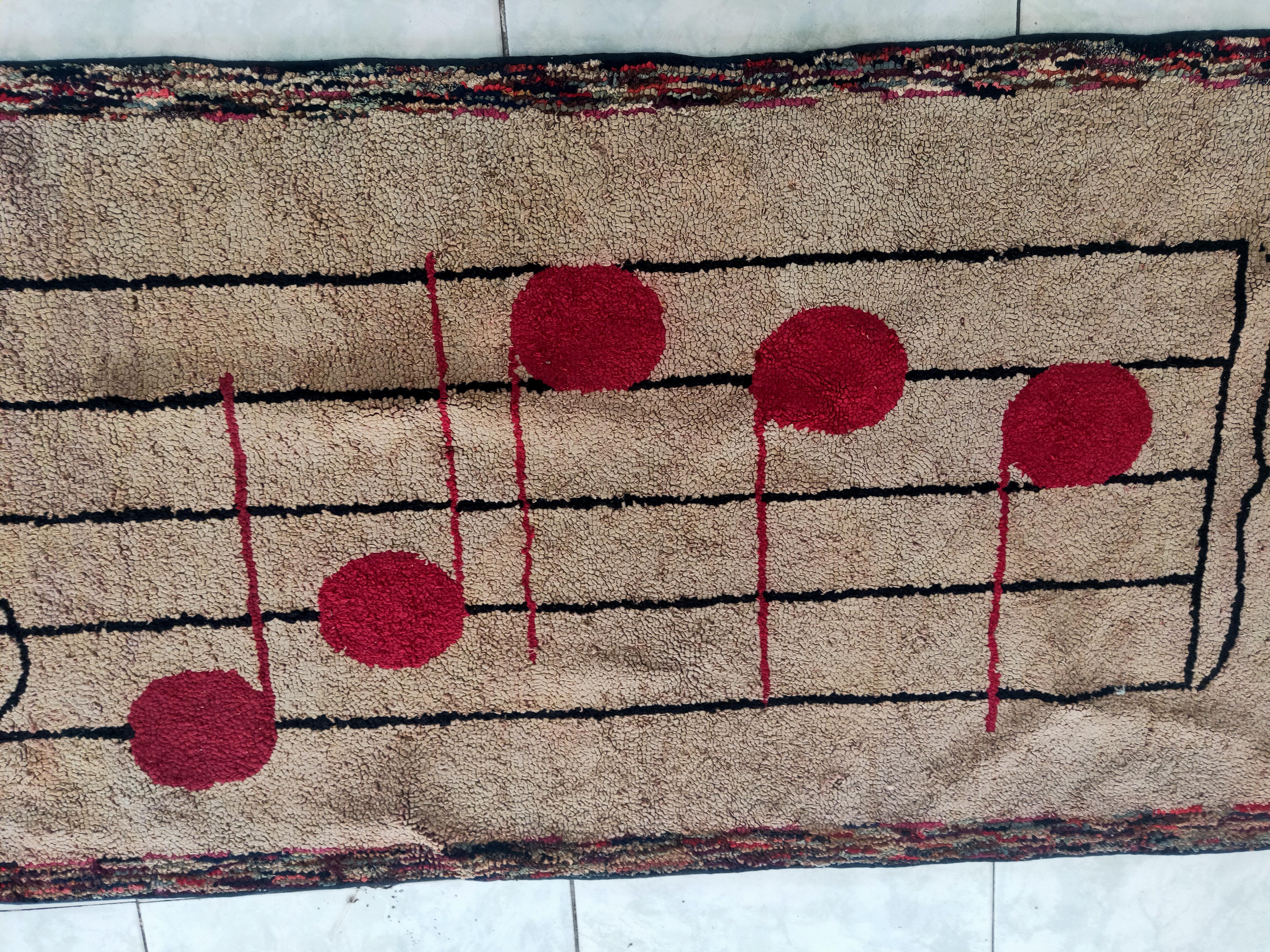 Early 20th Century American Hooked Rug  ( 3' x 7'5