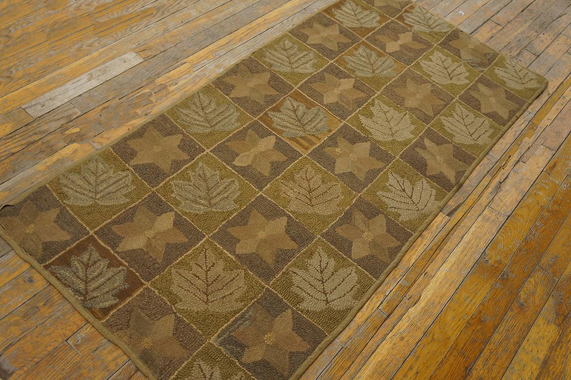 Antiker amerikanischer Hakenteppich Teppiche, Größe: 2' 4''x 5' 0''.