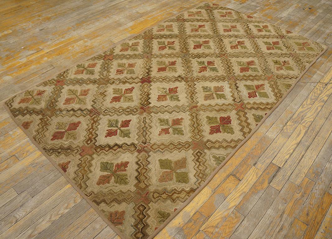 Antique American Hooked Rug rugs, size: 4' 0'' x 7' 0''.