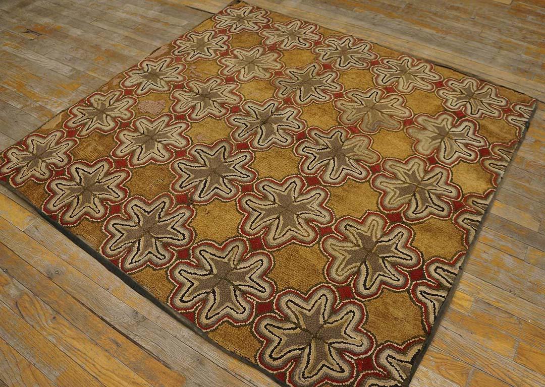 Late 19th Century American Hooked Rug ( 4' 6