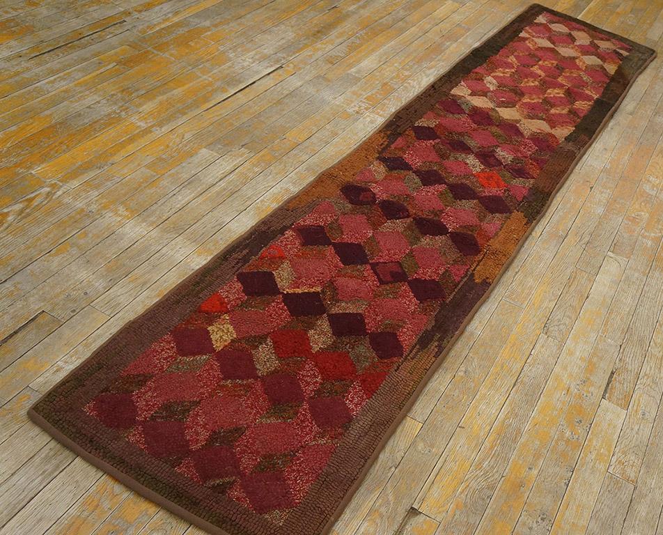 Antique American Hooked Rug  1' 9
