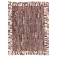 Antique American Hooked Rug with Colorful Variegated Design Antique American Hooked Rug with Colorful Variegated Design