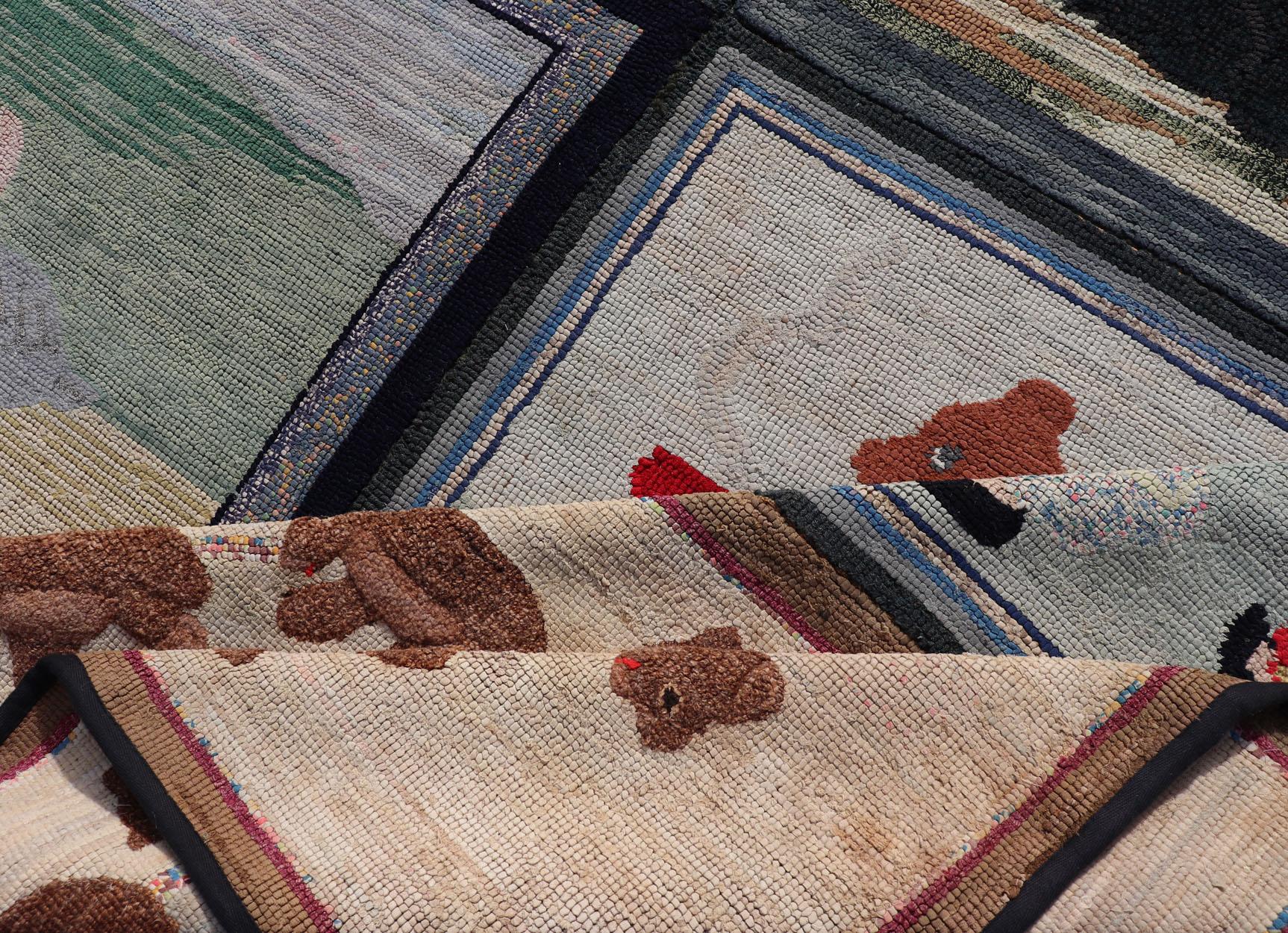 Antiker amerikanischer Kapuzenteppich mit Kapuze und Kinder''s Rhymes im Angebot 2