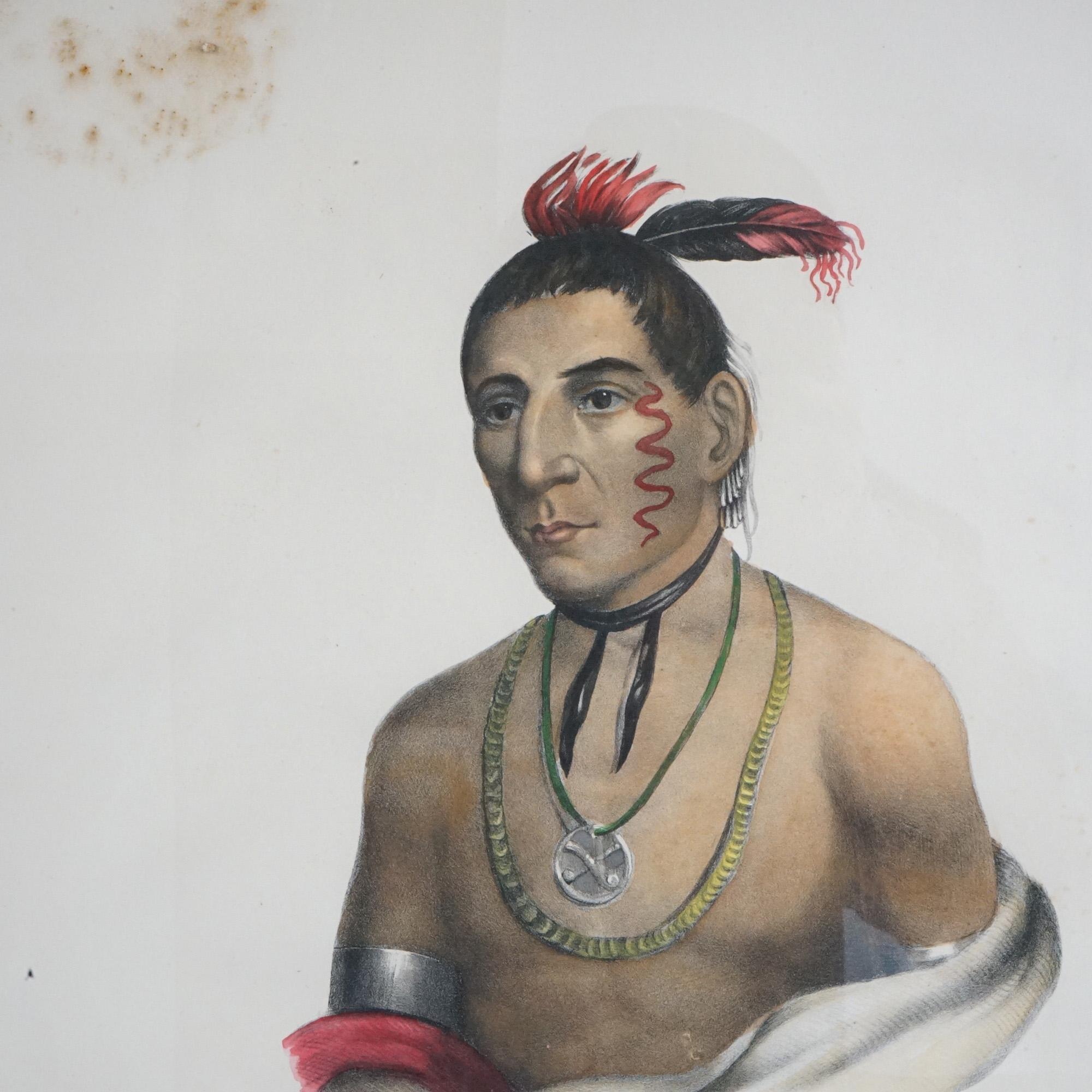 Antique American Indian Lithographs Published by J.T. Brown Philadelphia 19th C In Good Condition In Big Flats, NY