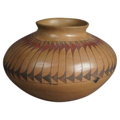 Antiguo indio americano Taos Acoma Olla de cerámica estilizada Circa 1930