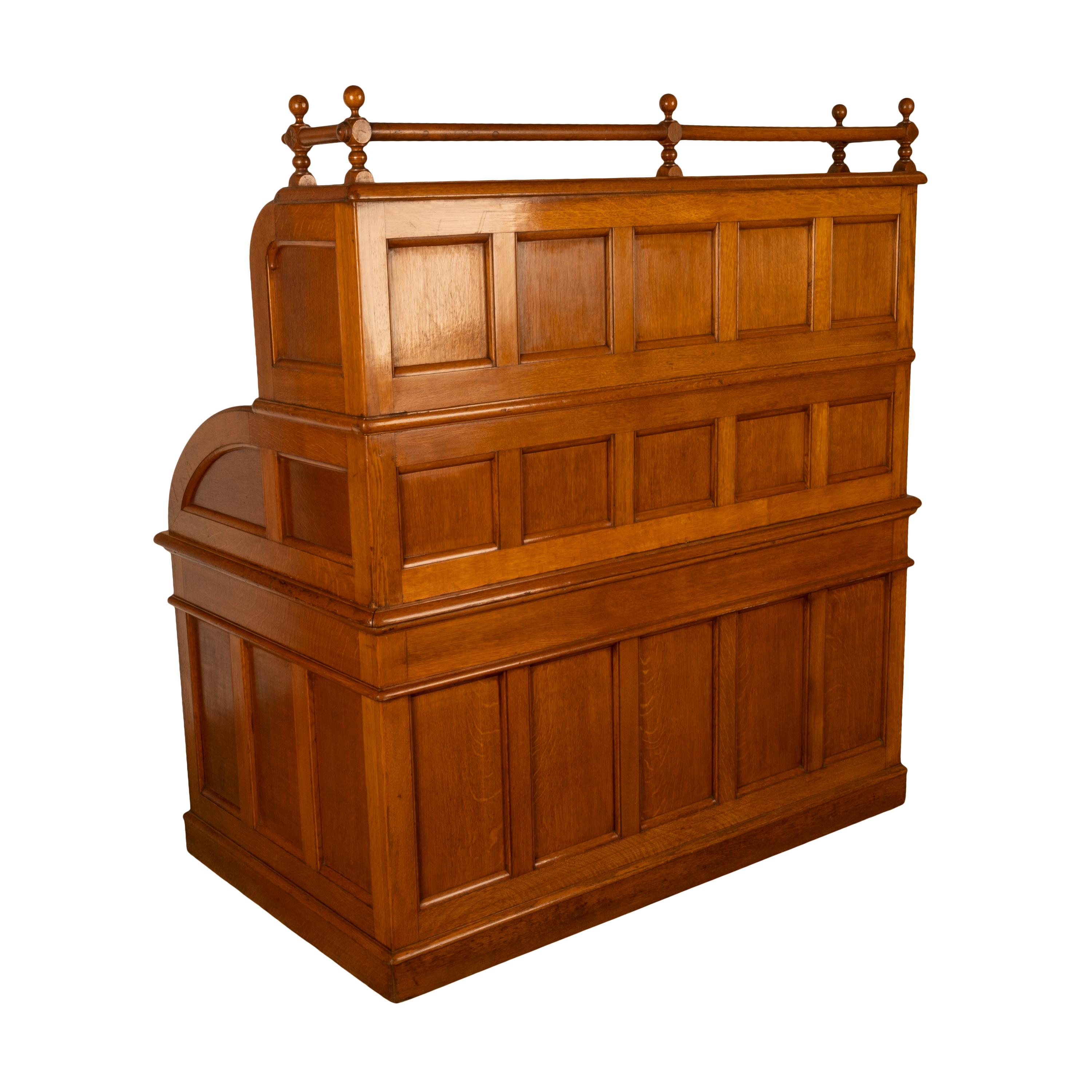 American Craftsman Antique American Indianapolis Oak Wooton Roll Top Tambour Wells Fargo Desk 1890