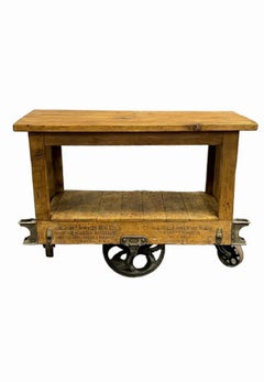 Chariot de travail industriel américain ancien John Towsley Warehouse