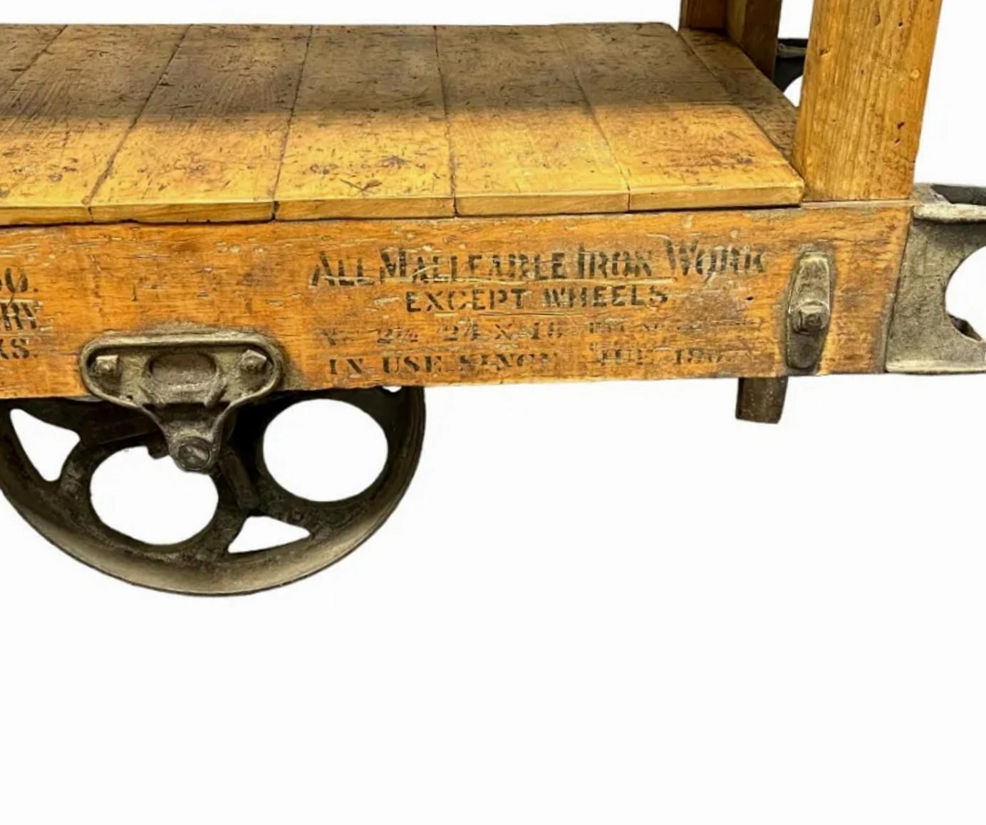 antique industrial cart