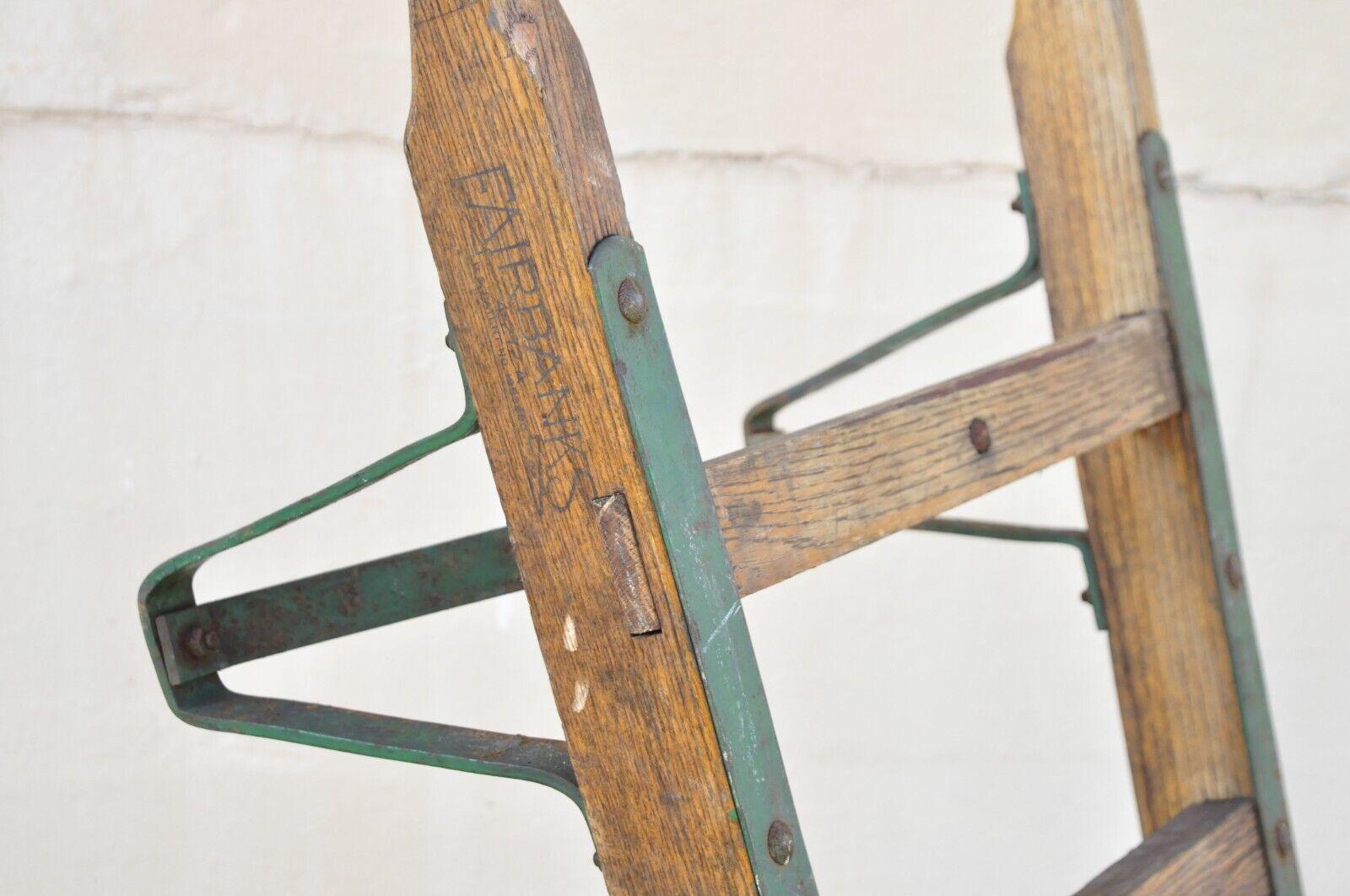20th Century Antique American Industrial Oak Wood and Metal Hand Cart Hand Truck Dolly