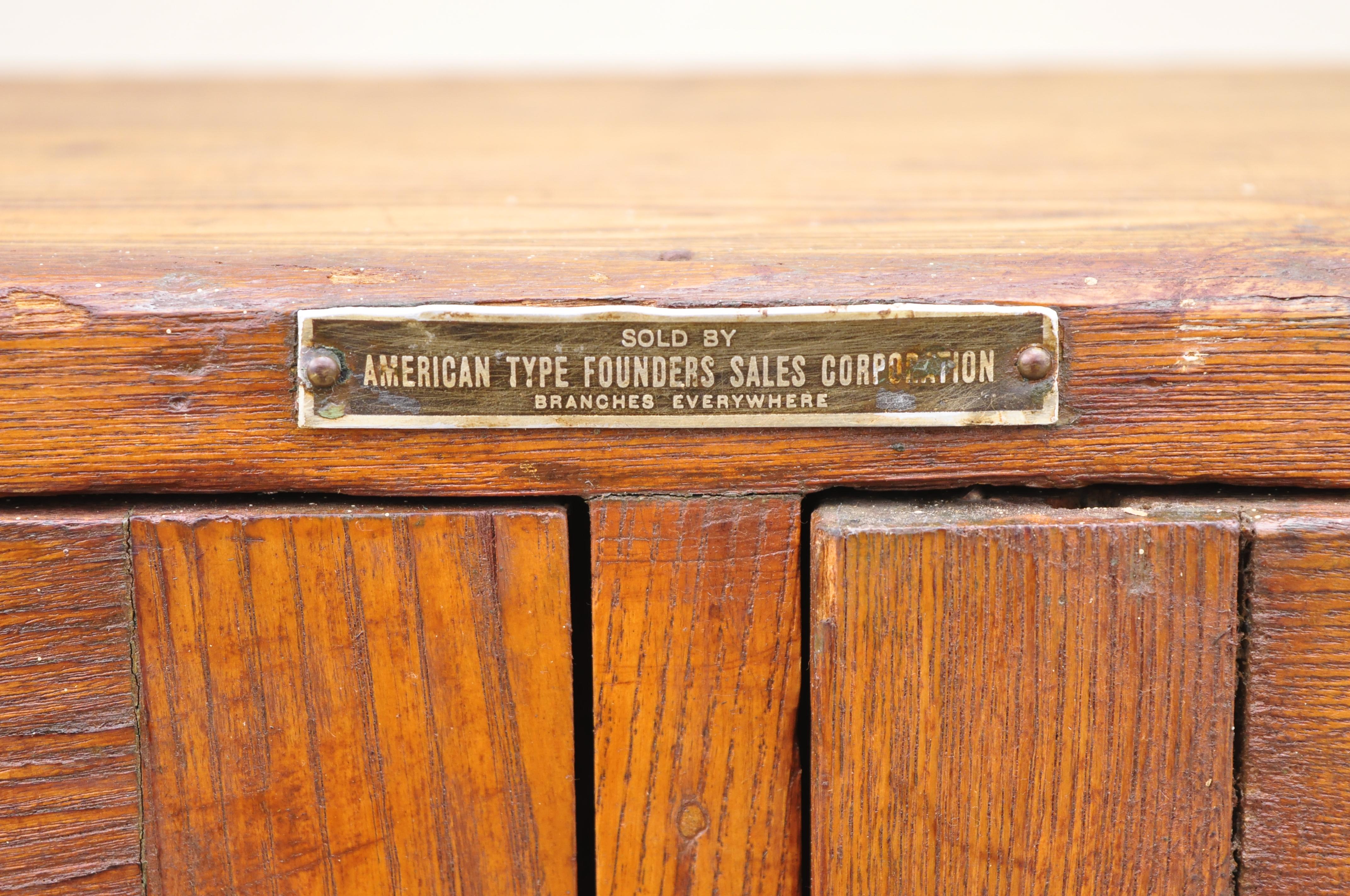 North American Antique American Industrial Oak Wood Slim Narrow File Cabinet Angled File Slots
