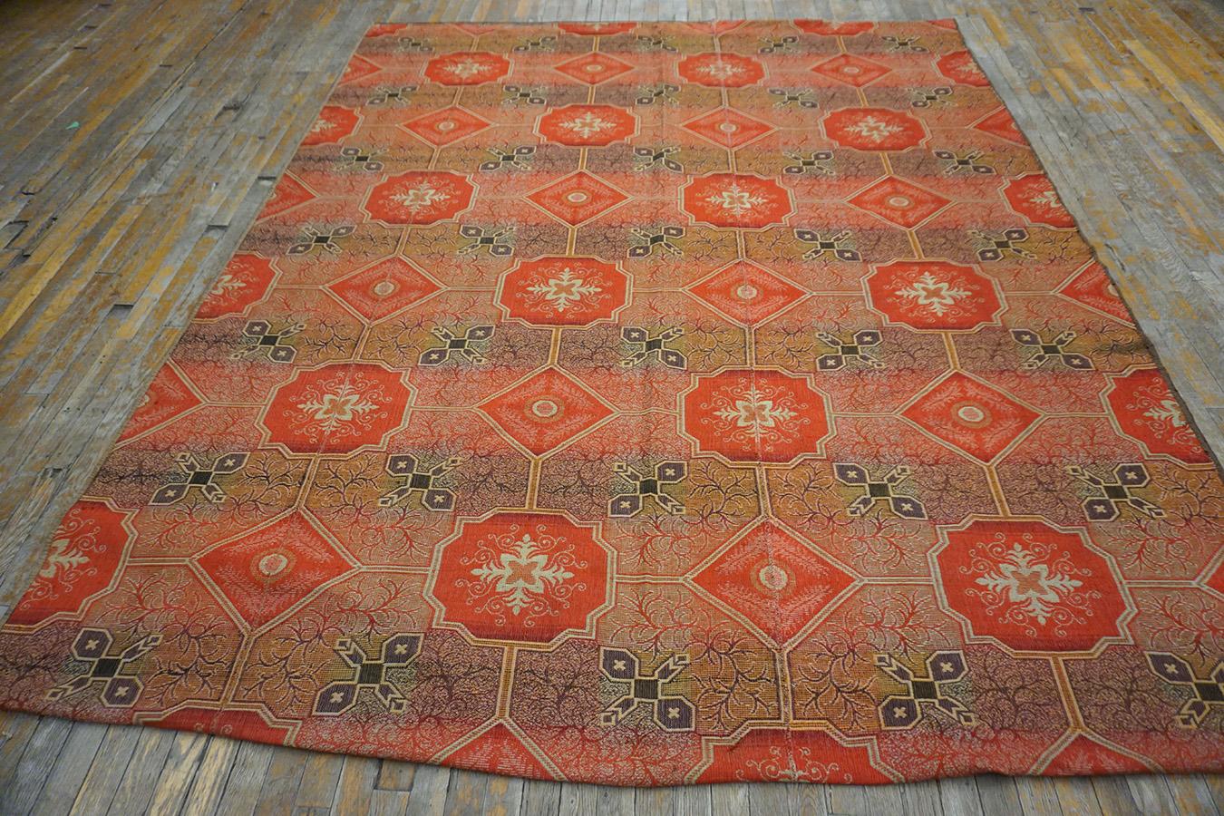 American Empire 19th Century American Ingrain Carpet ( 7'7