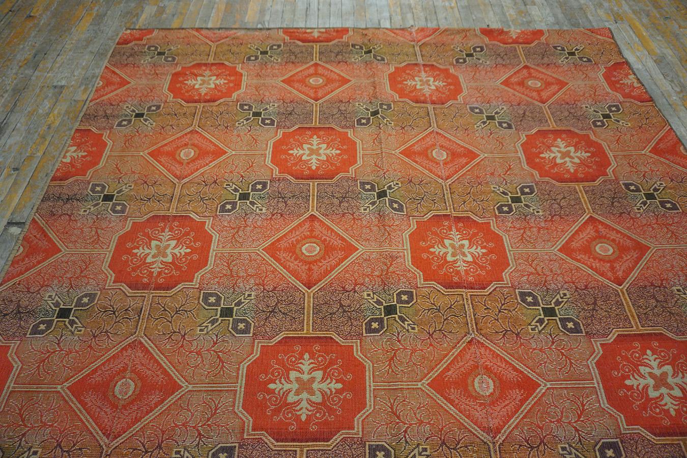 Amerikanischer Ingrain-Teppich des 19. Jahrhunderts ( 7'7