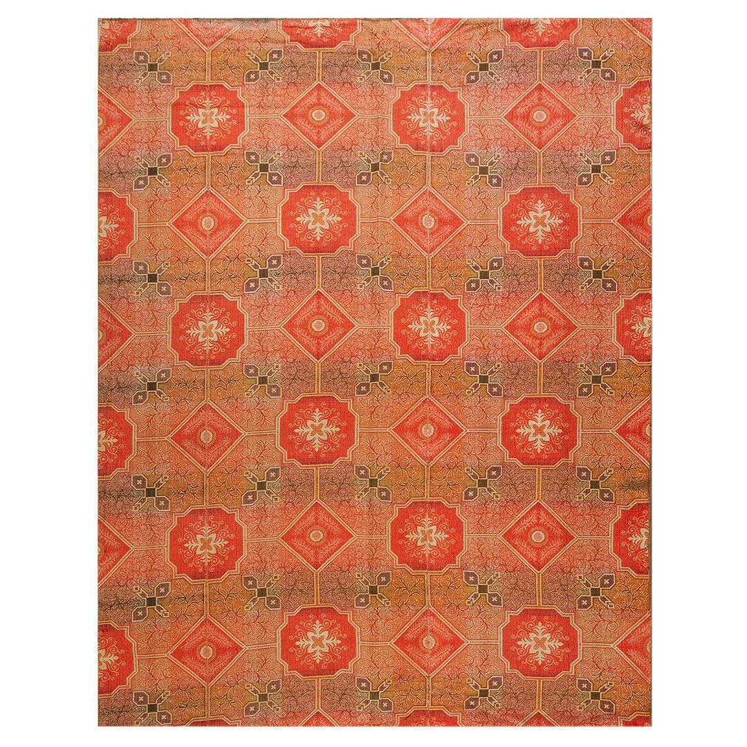 Amerikanischer Ingrain-Teppich des 19. Jahrhunderts ( 7'7" x 9'6" - 230 x 290) im Angebot