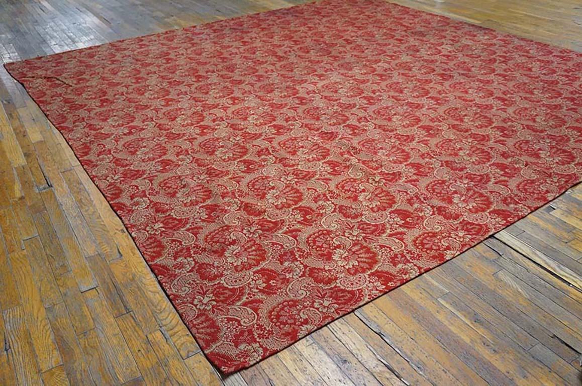 Hand-Knotted Late 19th Century American Ingrain Carpet ( 10'6