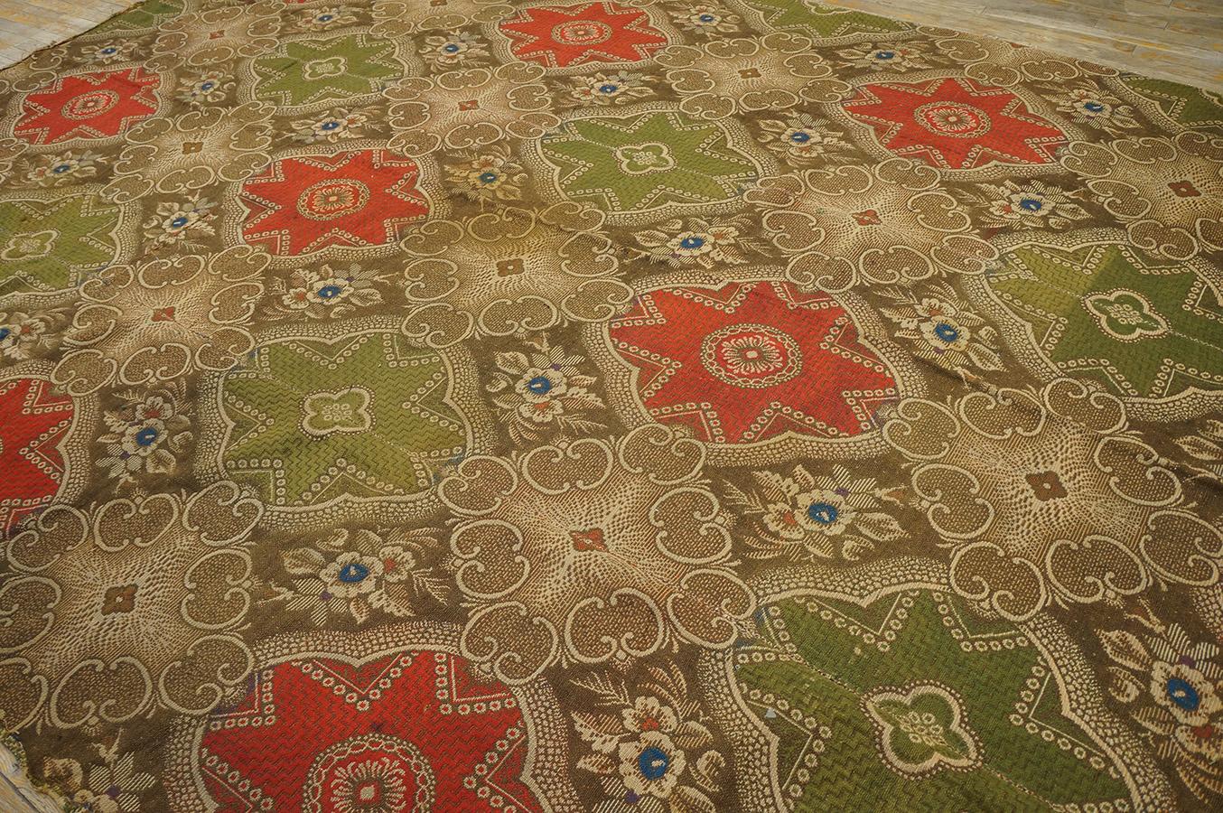 Mid 19th Century American Ingrain Carpet ( 8' 2'' x 12' 9'' - 250 x 390 cm ) For Sale 5