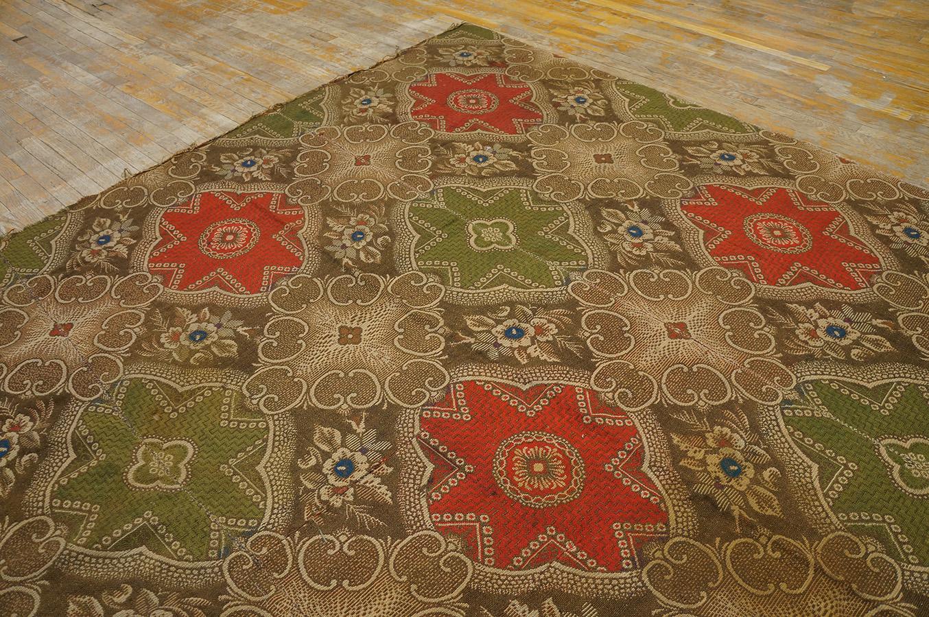 Mid 19th Century American Ingrain Carpet ( 8' 2'' x 12' 9'' - 250 x 390 cm ) For Sale 7