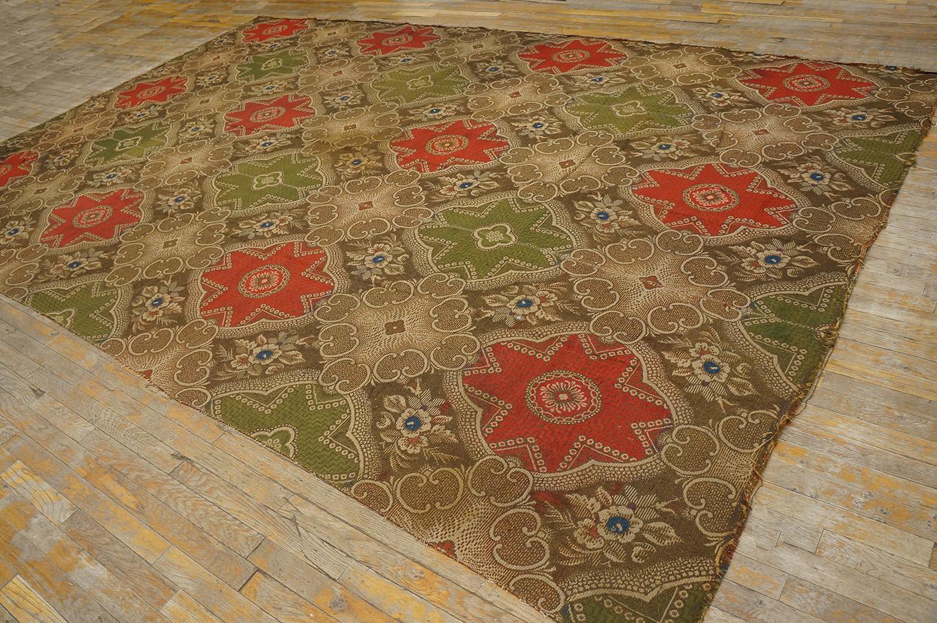 Tessuto a mano Tappeto Ingrain americano della metà del XIX secolo ( 8' 2'' x 12' 9'' - 250 x 390 cm ) in vendita