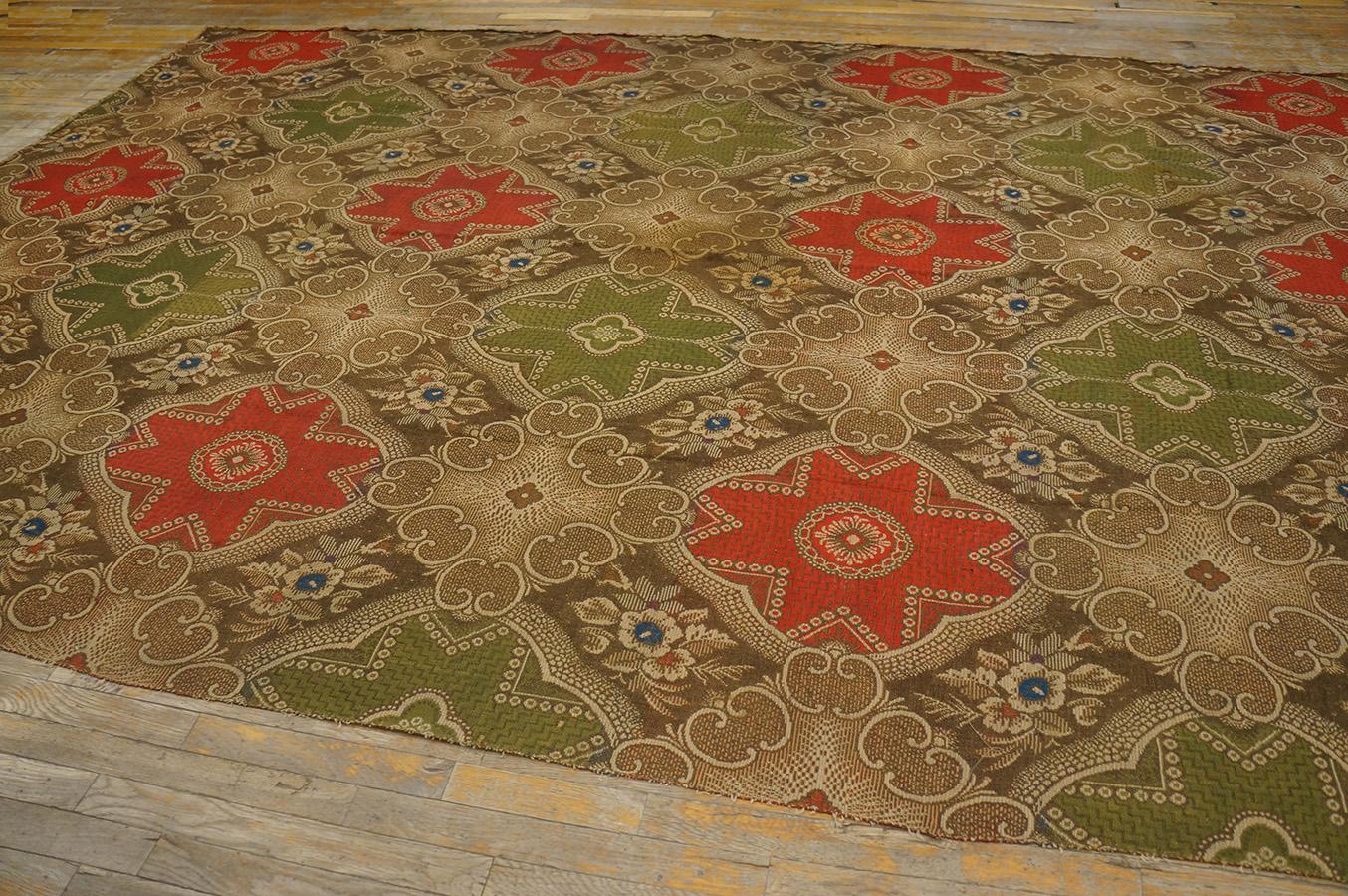Mid 19th Century American Ingrain Carpet ( 8' 2'' x 12' 9'' - 250 x 390 cm ) For Sale 2