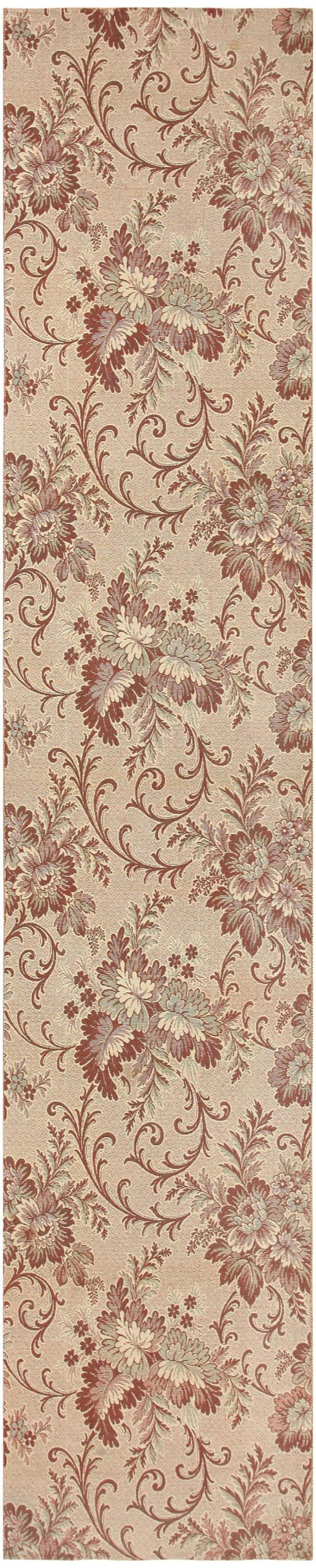 Tissé à la main Tapis de couloir Ingrain américain ancien de 3' x 14'8