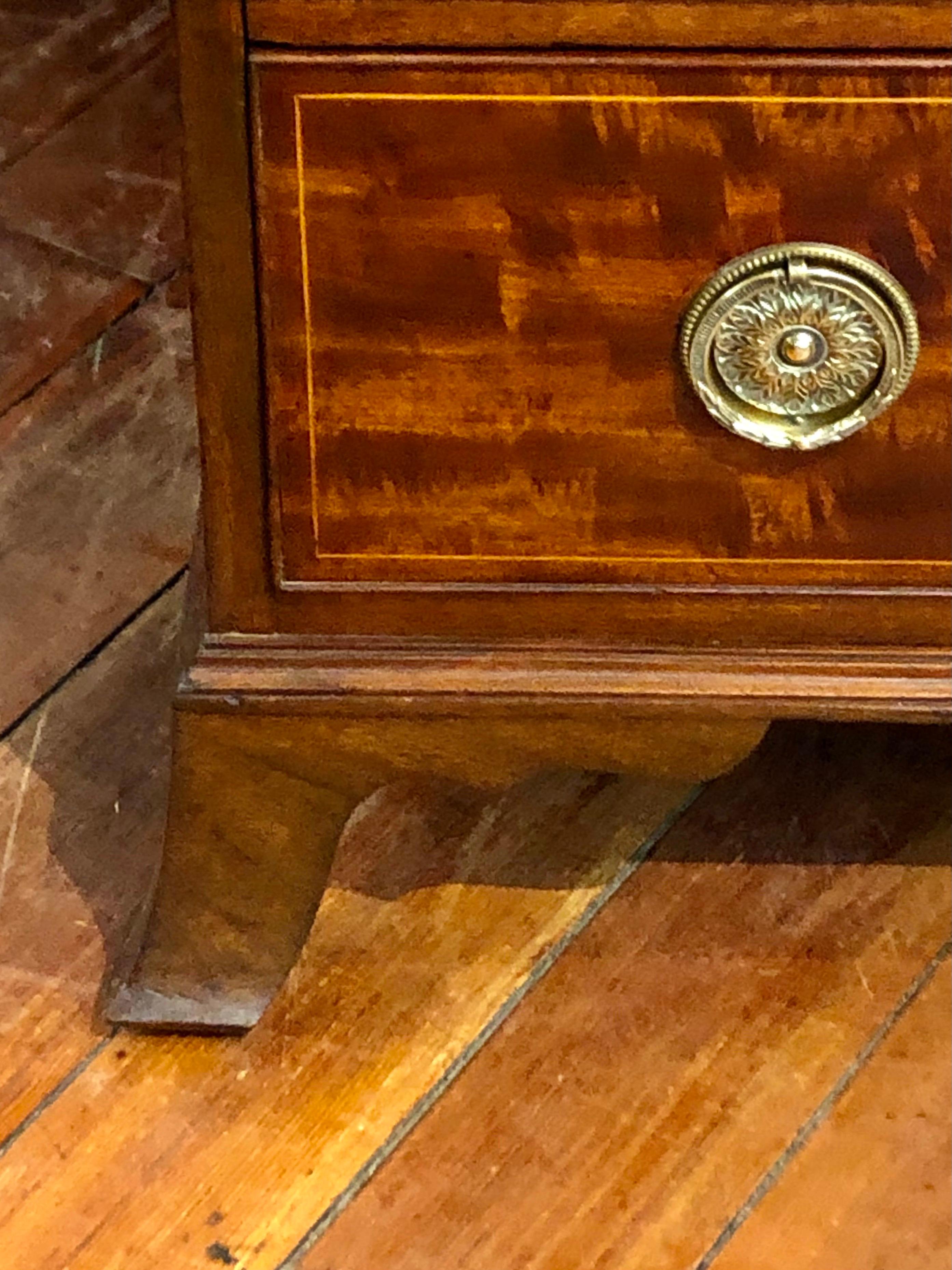 Antique American Inlaid Figured Mahogany Secretaire Bookcase w/Eli Terry Locks 9