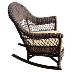 Antique American Jenkins & Phipps Wicker Rocker