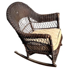 Antique American Jenkins & Phipps Wicker Rocker