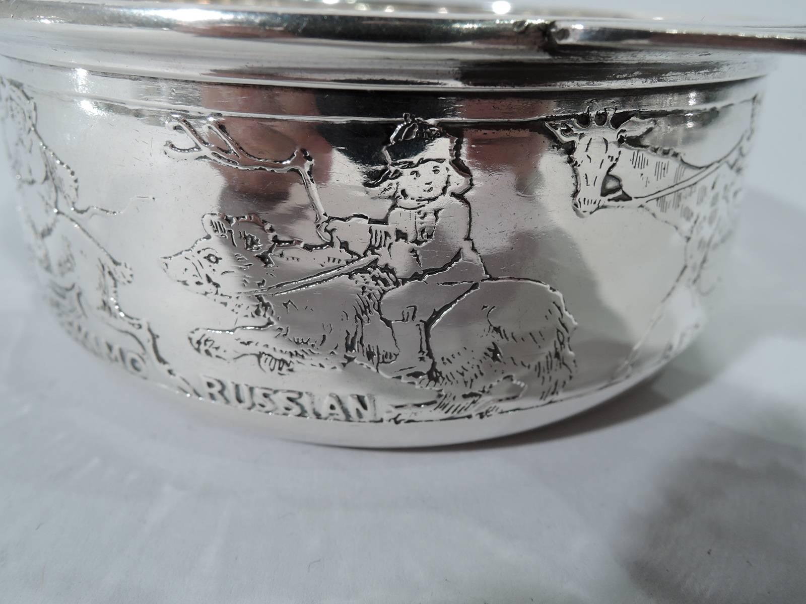 Antique American Kerr Sterling Silver Children of the World Porringer 1