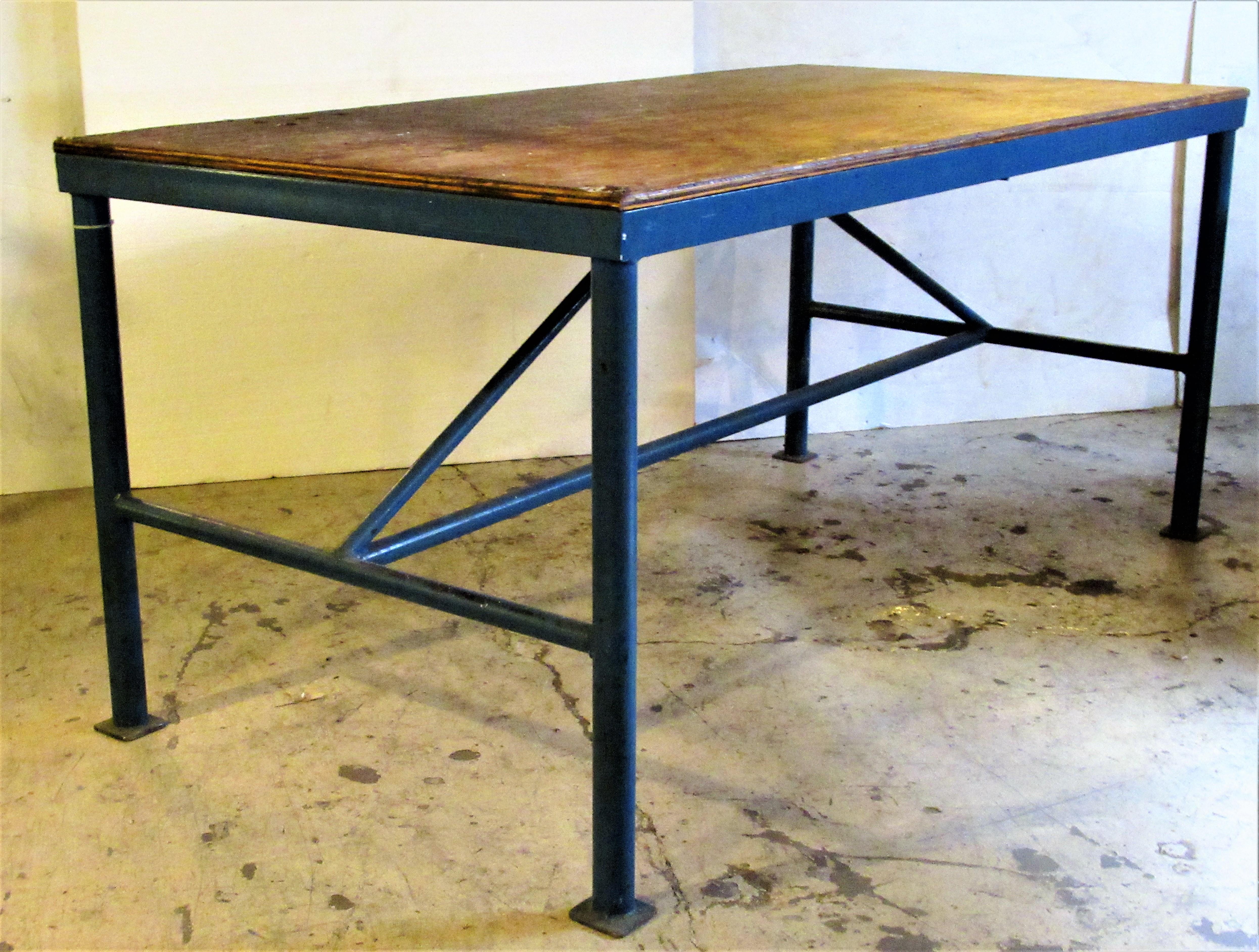 Antique American Industrial Work Table 9
