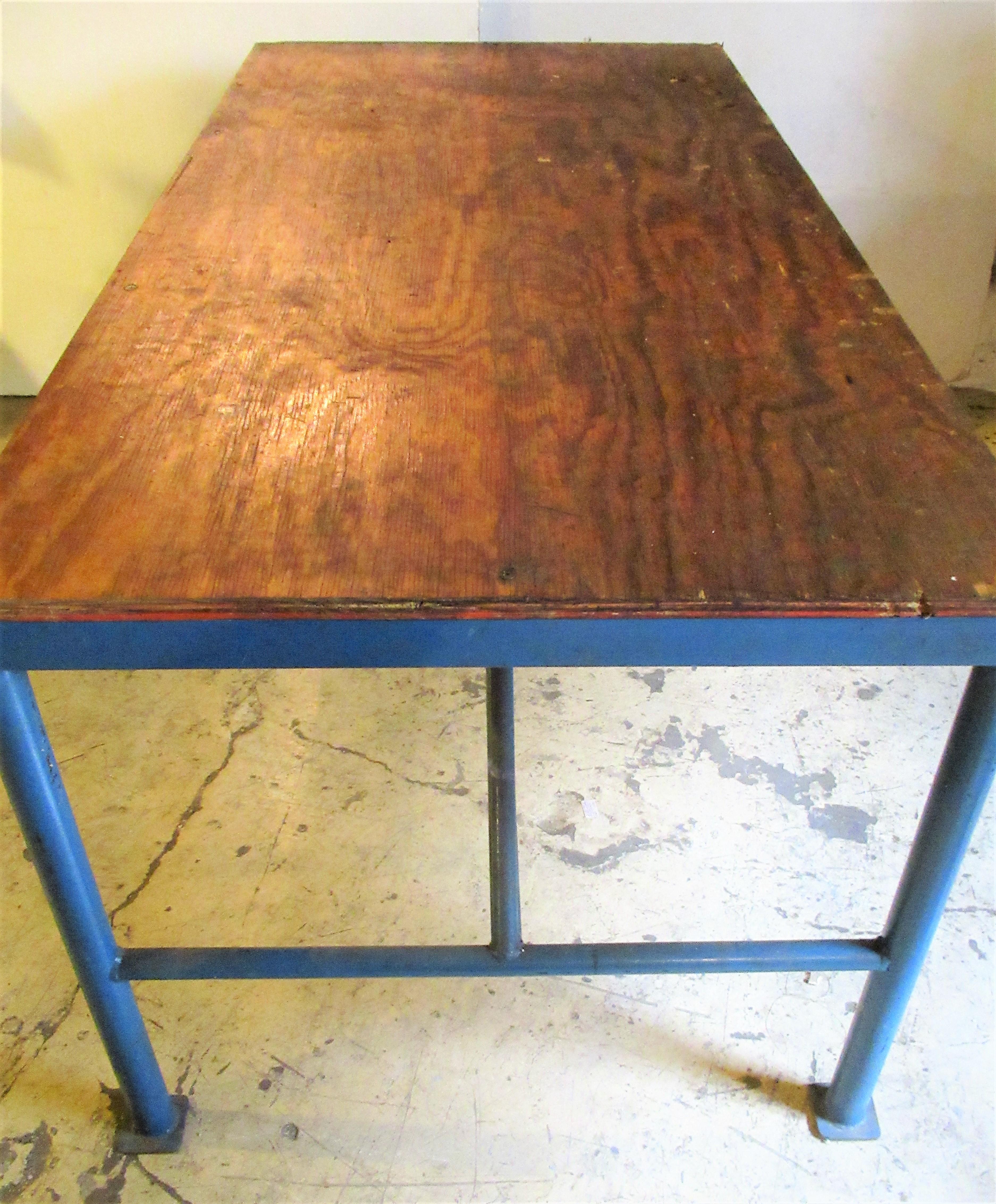 Antique American Industrial Work Table 1