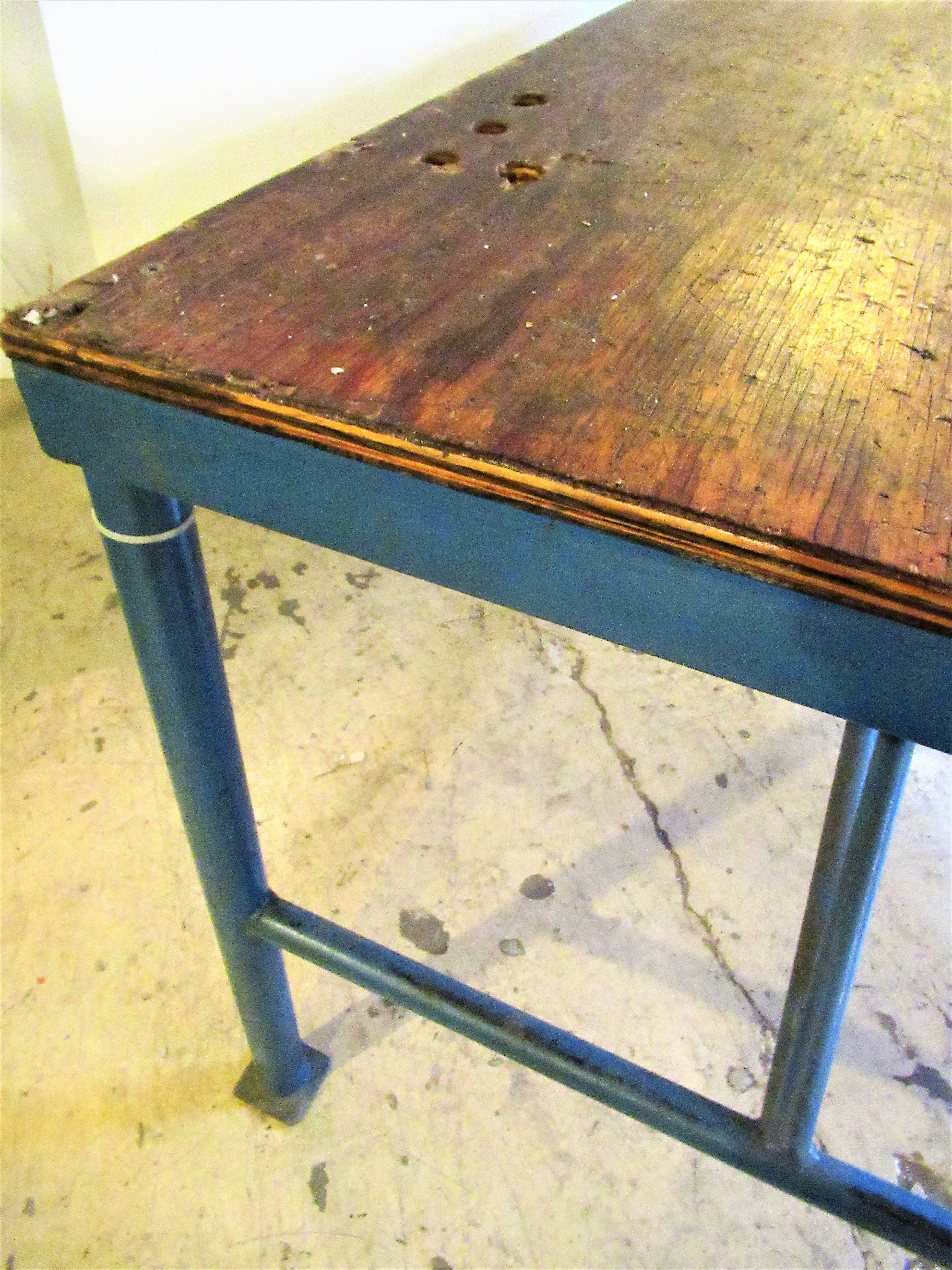 Antique American Industrial Work Table 2