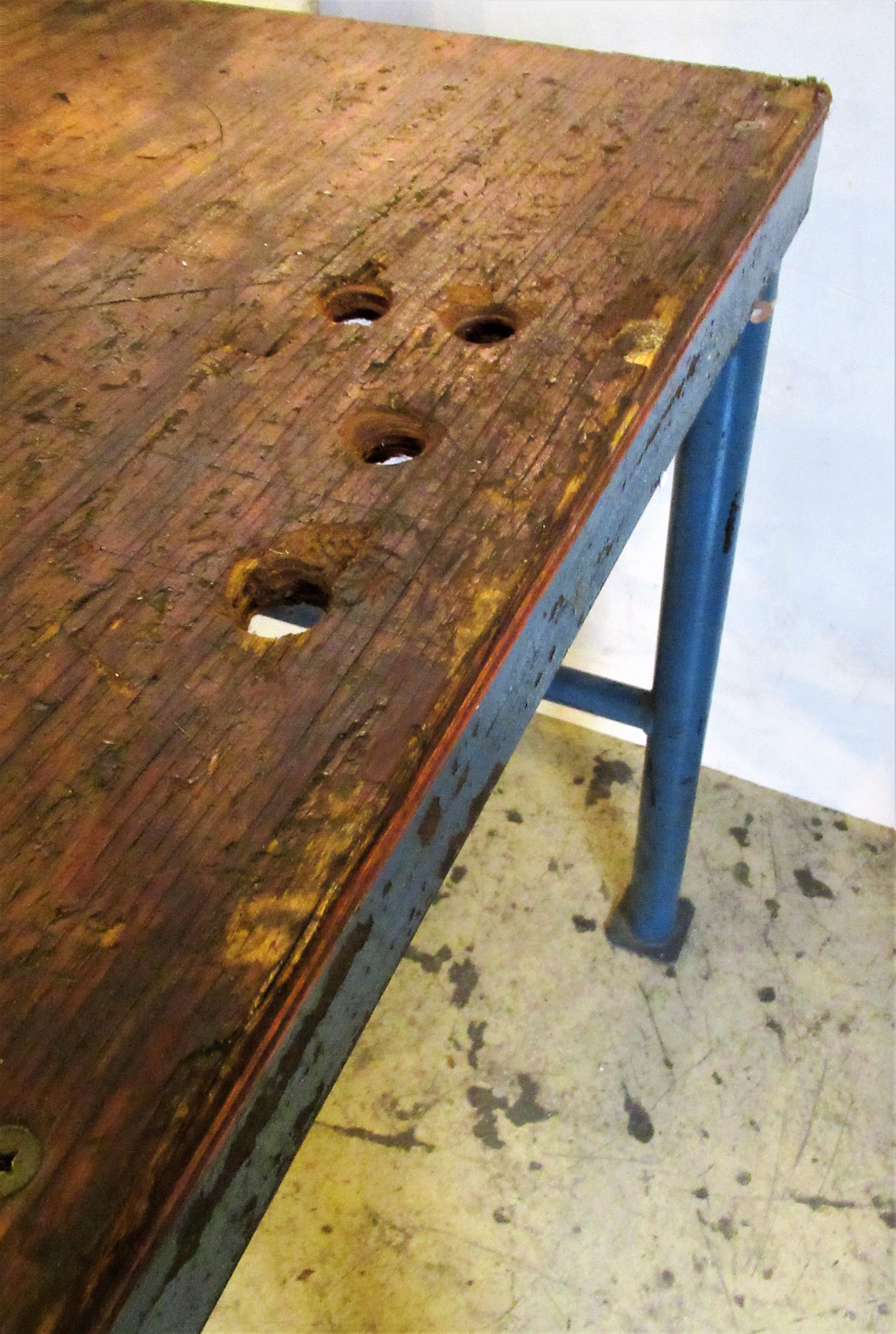 Antique American Industrial Work Table 3