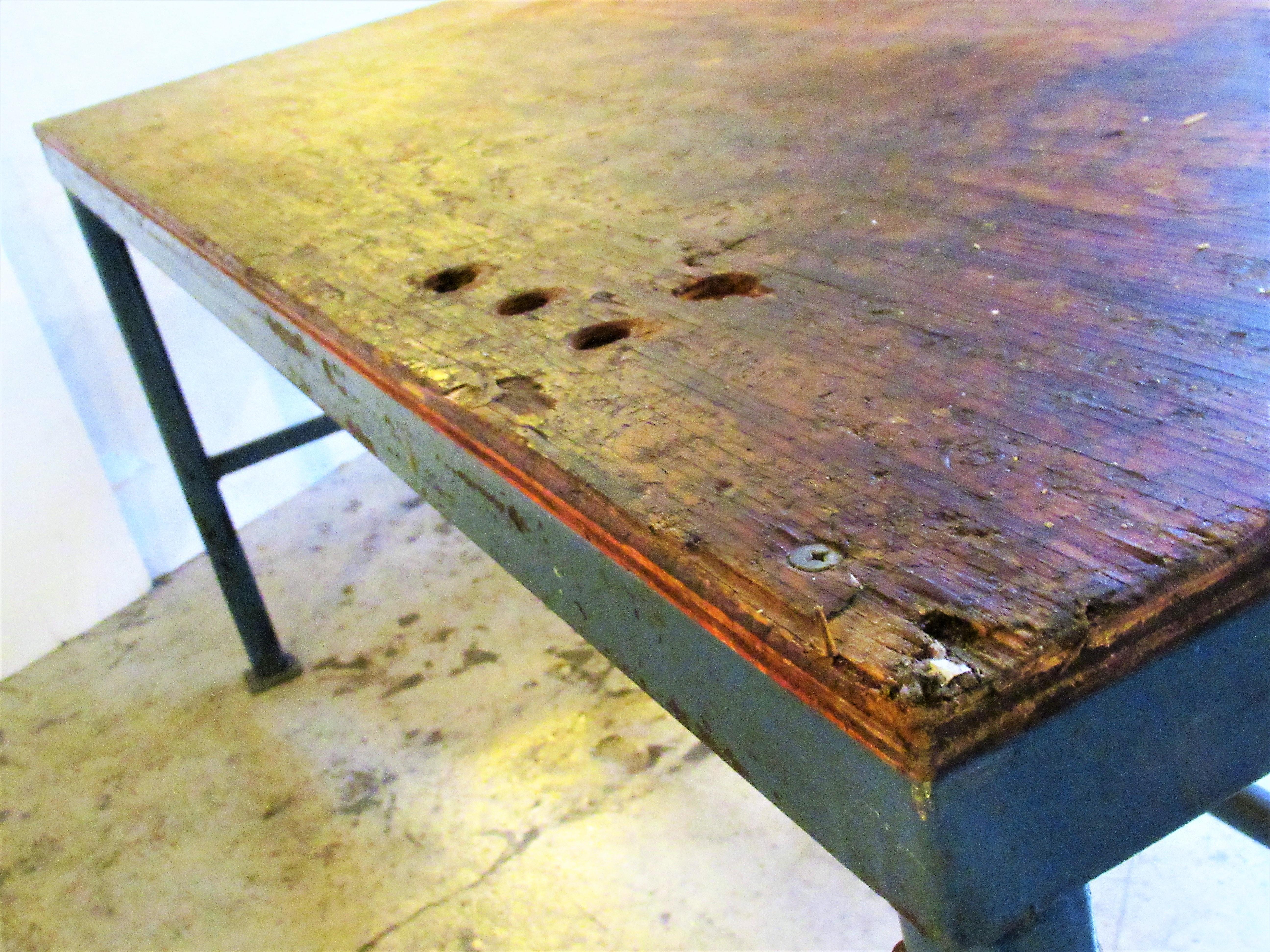 Antique American Industrial Work Table 4