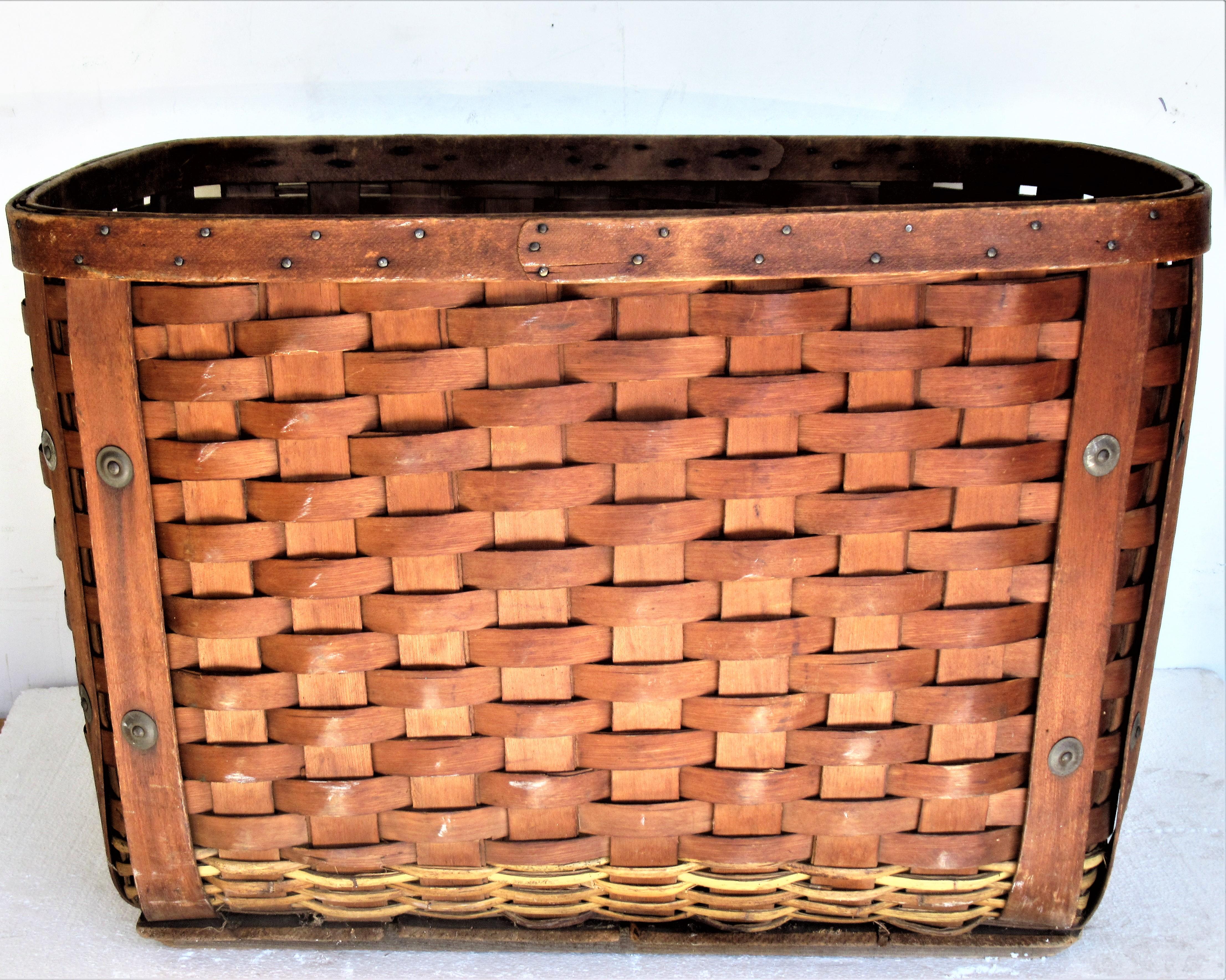 20th Century Antique  American Large Splint Basket, Circa 1900