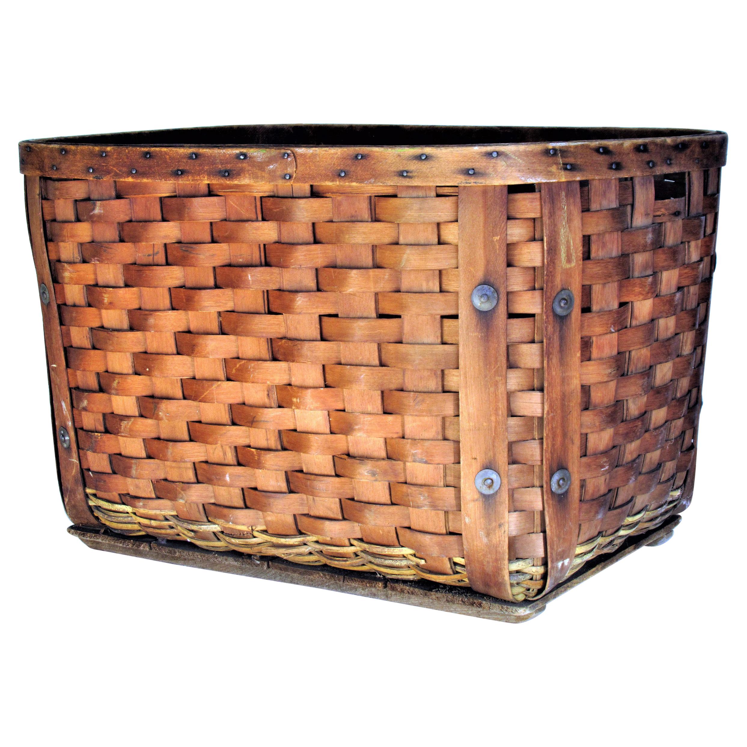 Antique  American Large Splint Basket, Circa 1900