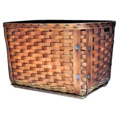 Antique American Large Splint Basket, Circa 1900