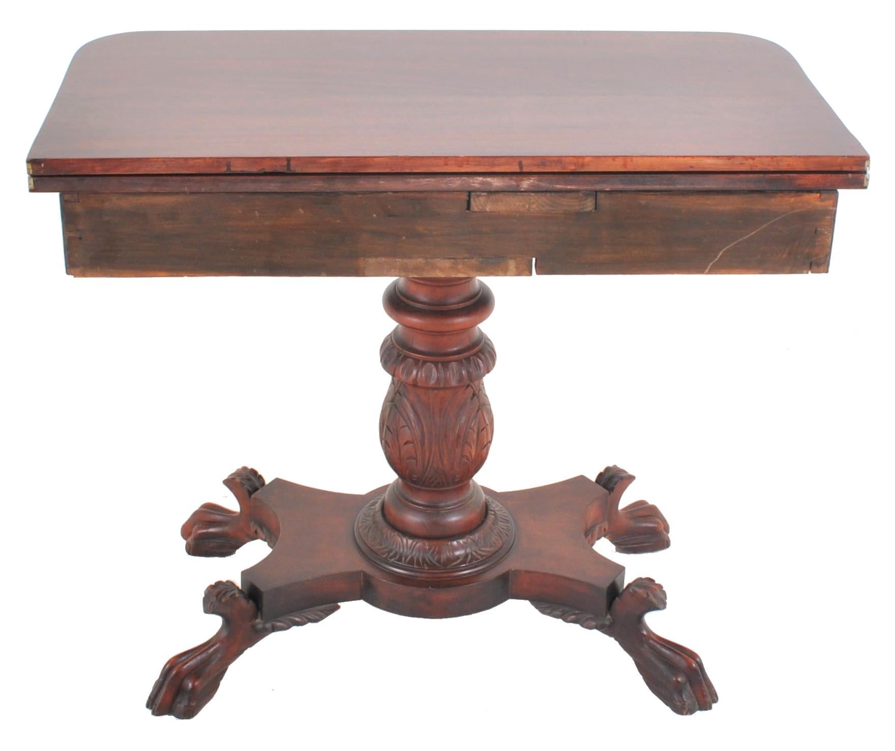 Antique American Late Federal/Empire Mahogany Tea/Games/Card Table, circa 1830 For Sale 6