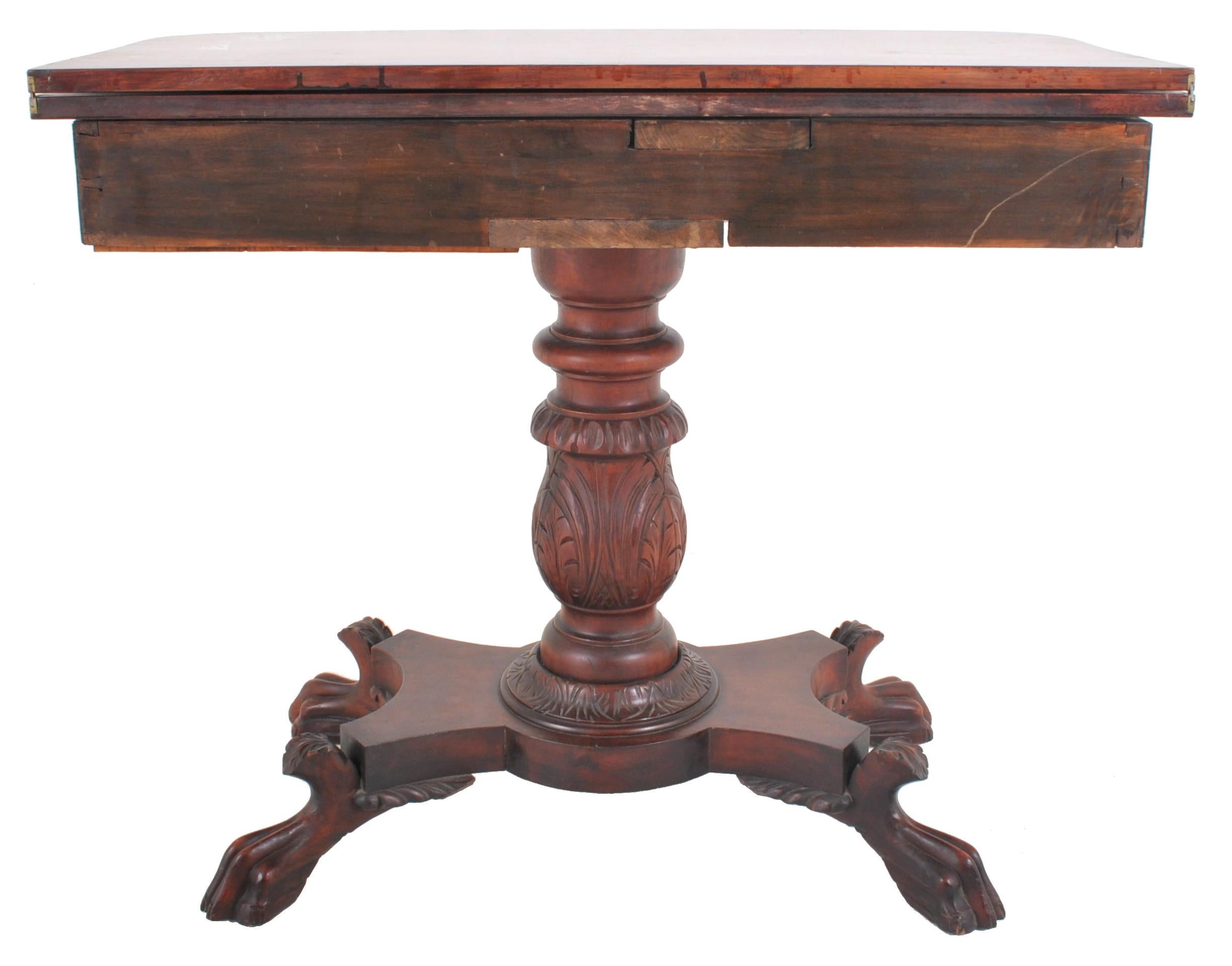 Antique American Late Federal/Empire Mahogany Tea/Games/Card Table, circa 1830 For Sale 7