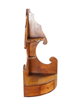 Antique American Mahogany 3 Tier Corner Hanging Shelf Pipe Rack Display Stand