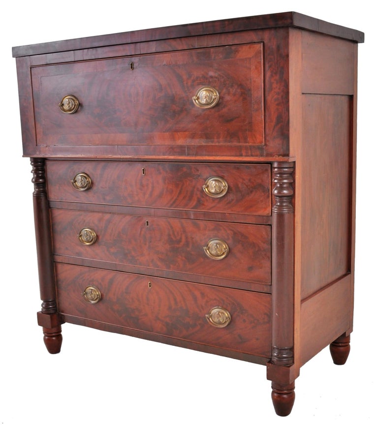 Antique American Mahogany Baltimore 'Butler's' Desk/Secretary Chest