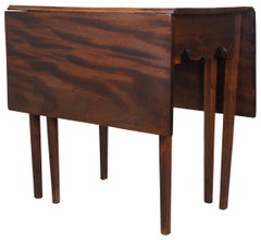 Antique American Mahogany Federal Style Drop-Leaf Dining Console Table Gate Leg