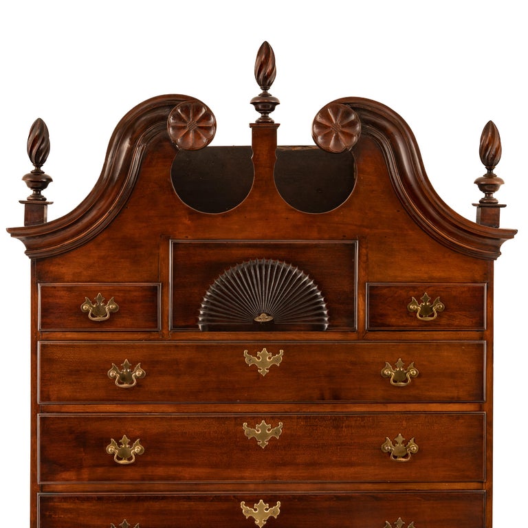 Antique American Mahogany Highboy Chest on Stand Salem Massachusetts