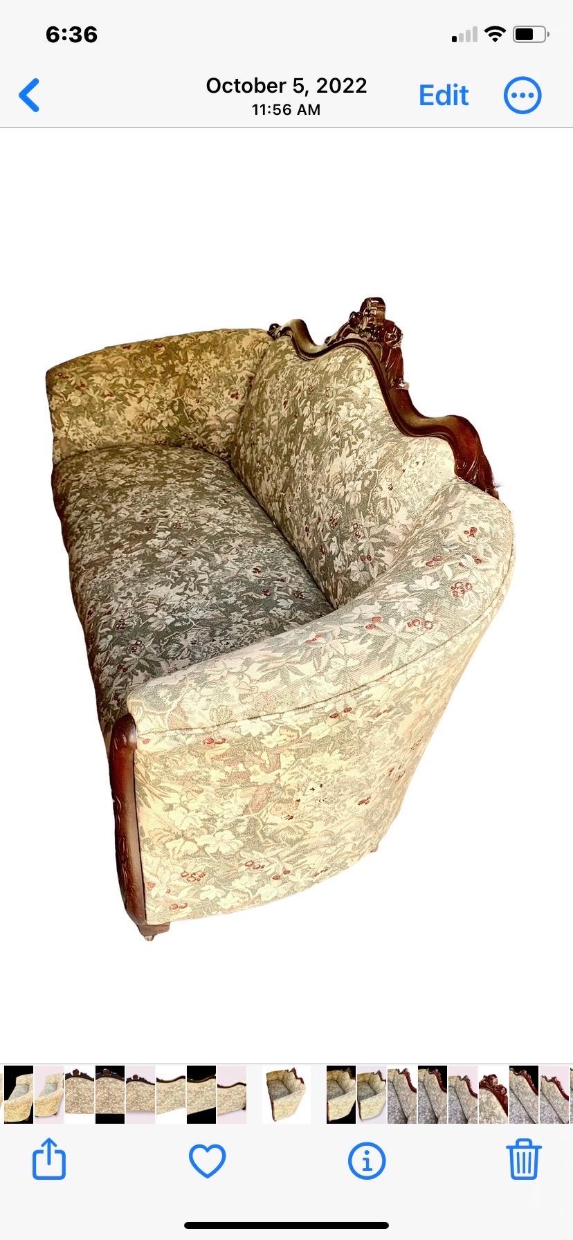 Antikes amerikanisches Mahagoni-Rokoko-Sofa 5