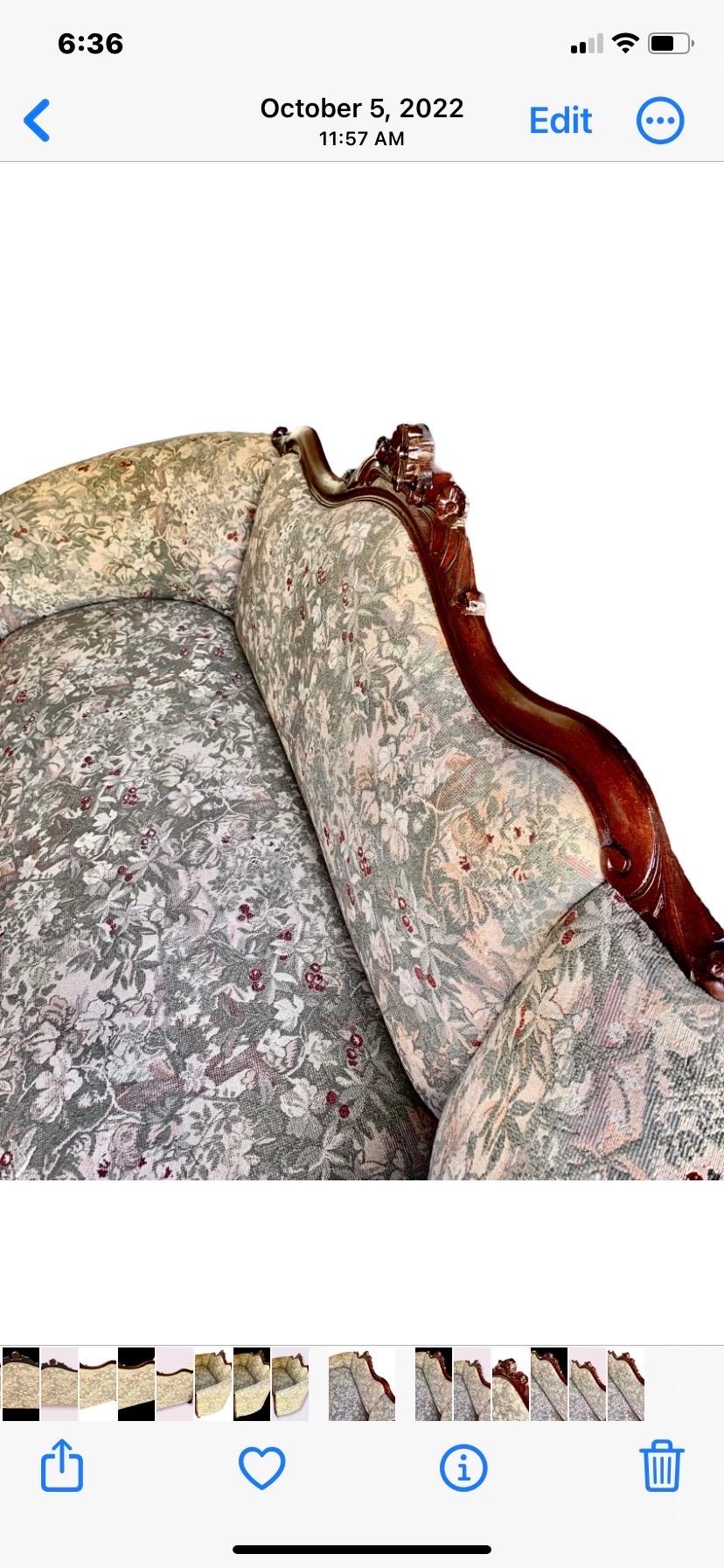 Antikes amerikanisches Mahagoni-Rokoko-Sofa 6