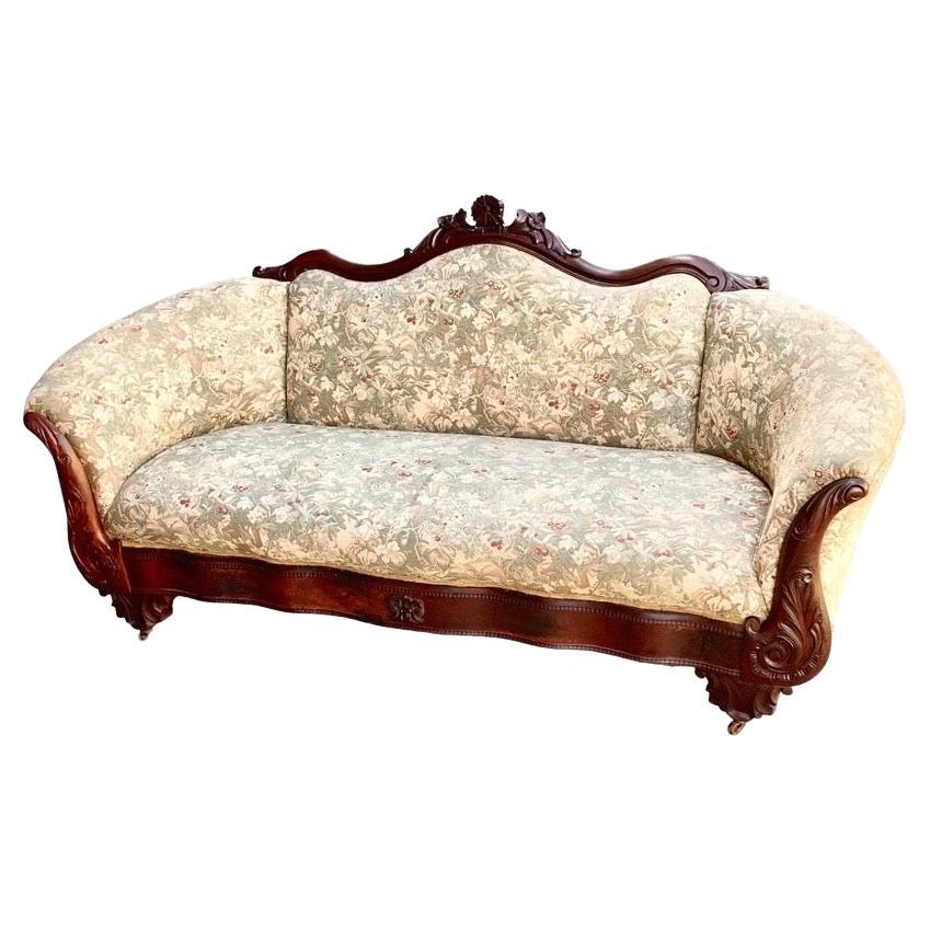 Antique American Mahogany Rococo Sofa