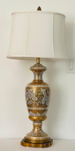 Antique American Marbro Co Gold Porcelain Lamp