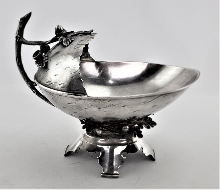 Antique American Middletown Silver Plated Figural Nut Bowl or