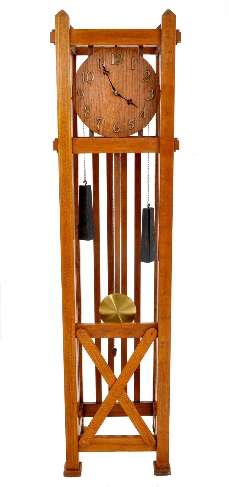 Antique American Mission Arts and Crafts Oak 8-Day Grandfather Clock, circa  1900 at 1stDibs | mission grandfather clock, mission style grandfather clock,  arts and crafts grandfather clock