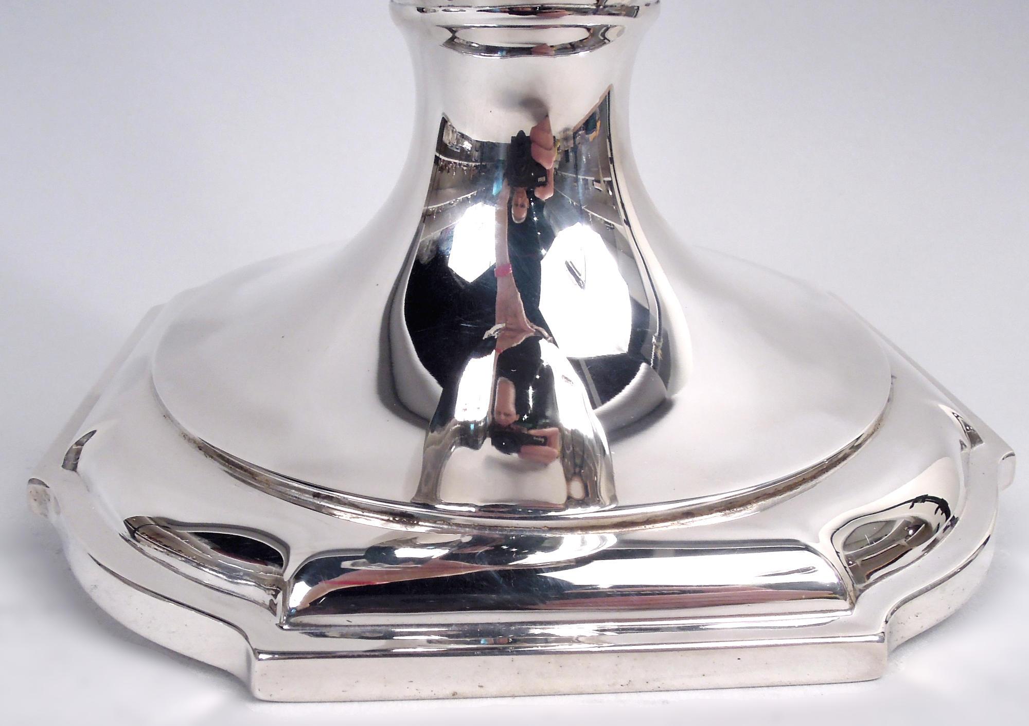 Antique American Modern Classical Sterling Silver 18-Inch Vase In Good Condition For Sale In New York, NY