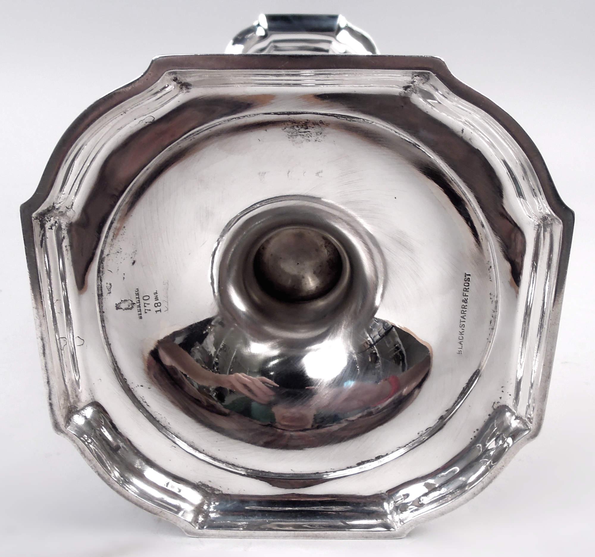 Antique American Modern Classical Sterling Silver 18-Inch Vase For Sale 1