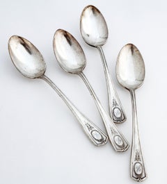 Antique American Monogrammed "H" Tablespoons; set of Four